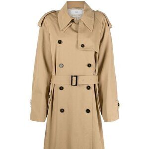 Closed: Double-Breasted Belted Trench Coat